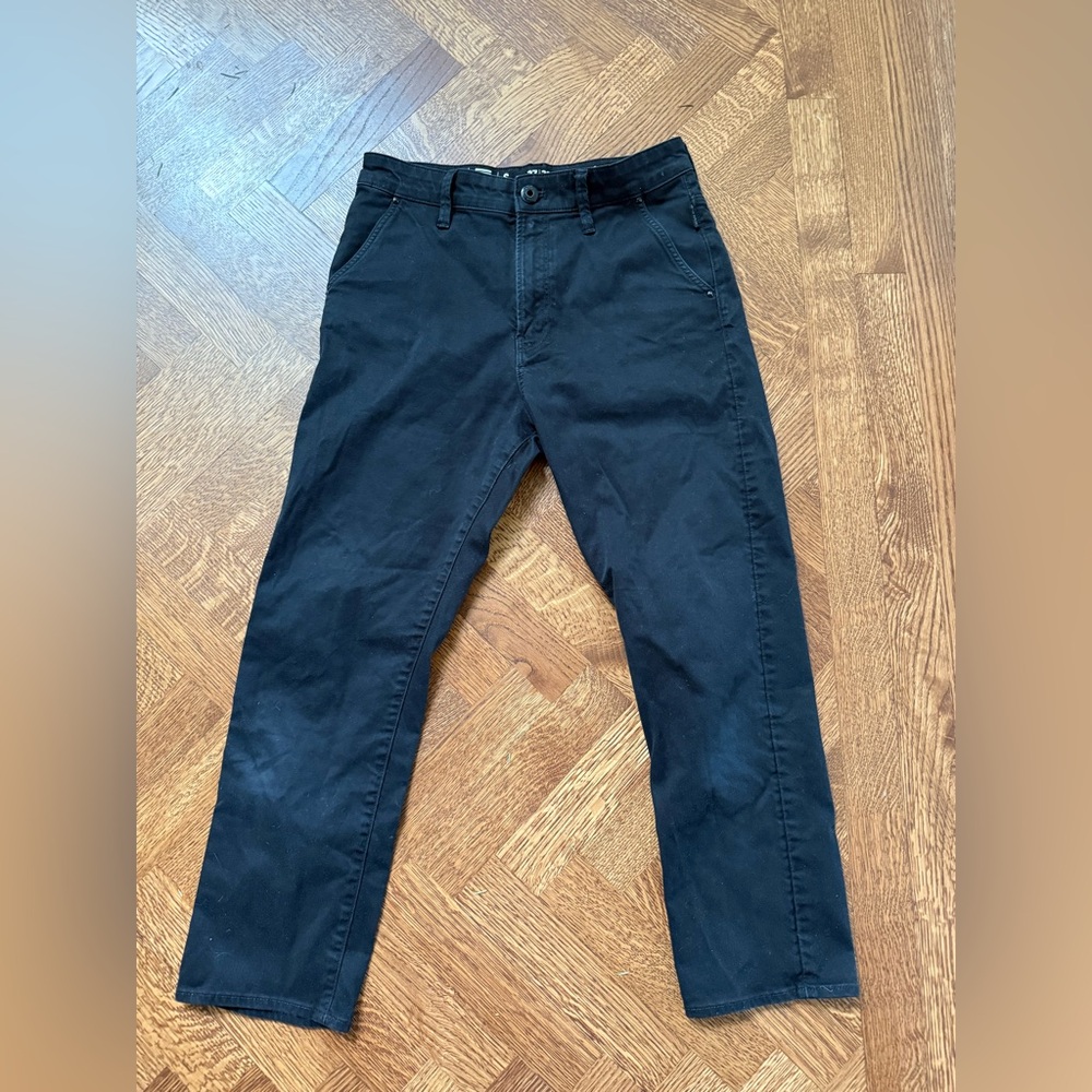 G STAR RAW Slim Chino Pants Black Grunge Goth‎ Casual Cotton Blend 27 28